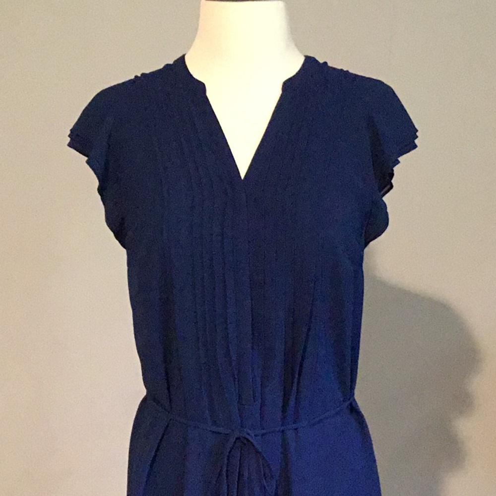 H&M blue tie-waist dress